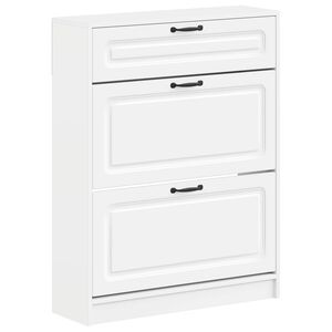 vidaXL Shoe Cabinet UTRECHT 78 x 24 x 100 cm Engineered Wood White