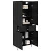 vidaXL Highboard with Drawer 2 pcs Black Oak Engineered Wood and Glass