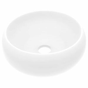 vidaXL Luxury Wash Basin Round Matt White 40x15 cm Ceramic