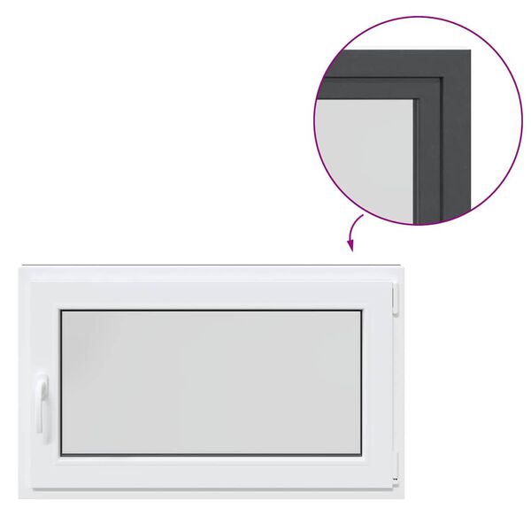 vidaXL Basement Window "RISOR" 100x70 cm Tilt&Turn DIN Right Anthracite