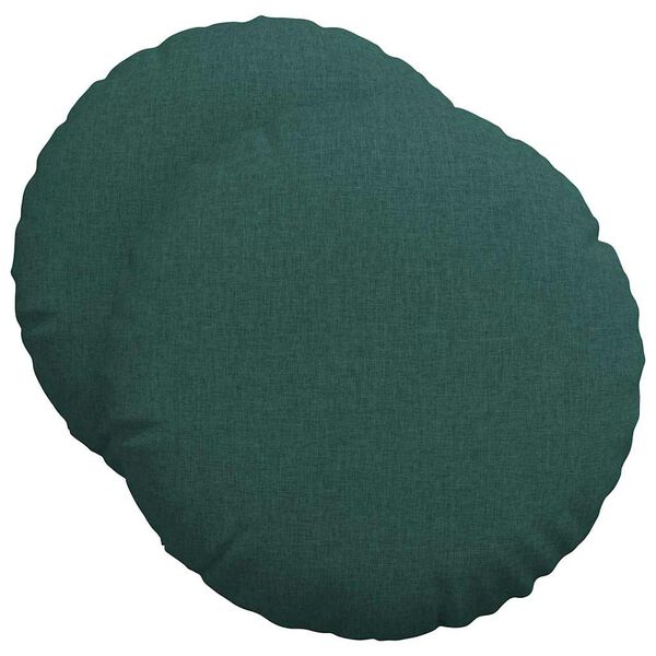 vidaXL Seat Cushions 2 pcs Dark Green Ø50 x 19 cm Fabric