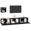 vidaXL TV Cabinet Set Wall-mounted 4 pcs Black Oak Engineered Wood