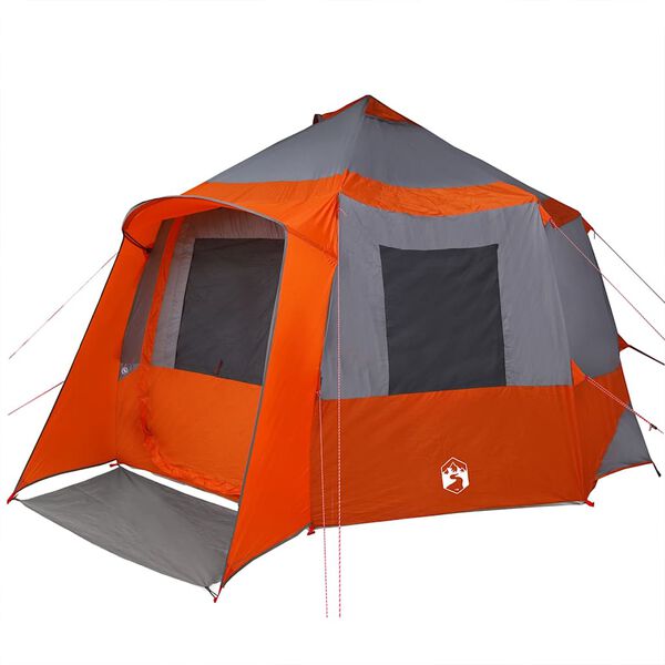vidaXL Cabin Tent with Roof Grey and Orange 405 x 405 x 273 cm