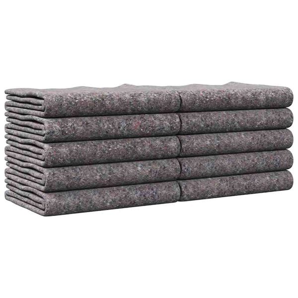 vidaXL Moving Blankets 10 pcs Grey 150 x 200 cm Fabric
