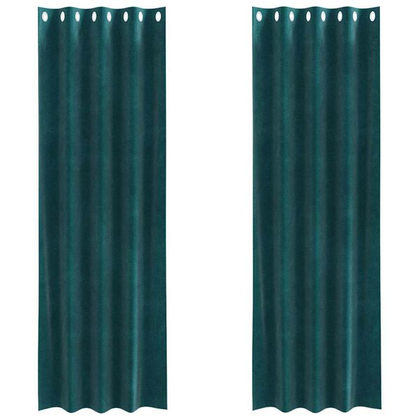 vidaXL Blackout Curtains 2 pcs Dark Green 140 x 260 cm Velvet