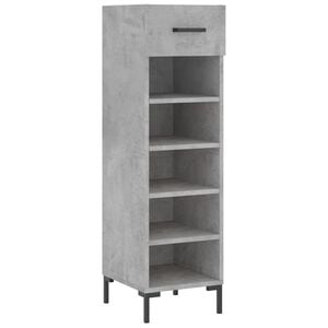 vidaXL Shoe Cabinet Concrete Grey 30x35x105 cm Engineered Wood