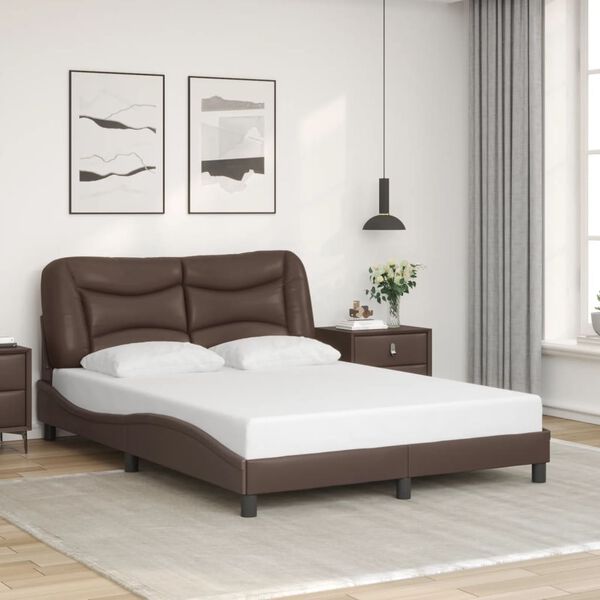 vidaXL Bed Frame with LED without Mattress "Hvar" Brown 120x200 cm