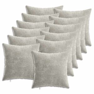 vidaXL Cushion Cover 12 pcs HEERLEN Light Grey 40 x 40 cm