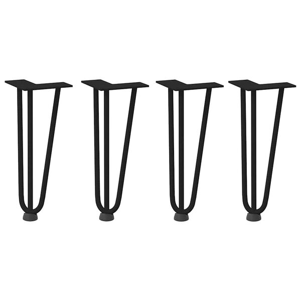 vidaXL Hairpin Legs for Coffee Table 4 pcs Black 30 cm Solid Steel