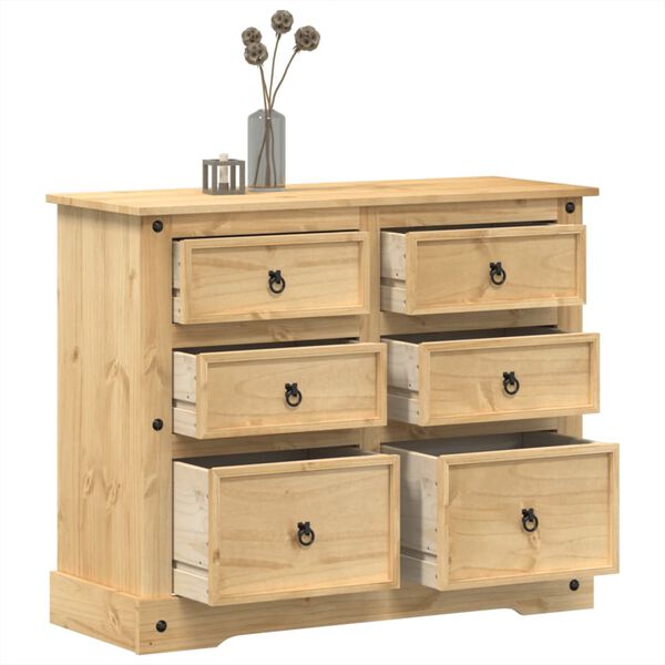 vidaXL Chest of Drawers Corona 110x43x91 cm Solid Wood Pine
