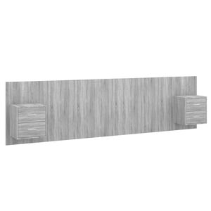 vidaXL Bed Headboard with Cabinets Grey Sonoma Engineered Wood