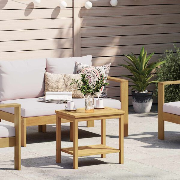 vidaXL Side Table Oil Natural 50 x 35 x 45 cm Solid Acacia Wood