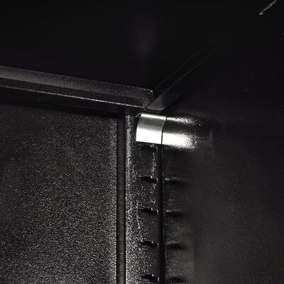 vidaXL Tool Cabinet with 2 Doors Steel 90x40x180 cm Black and Red