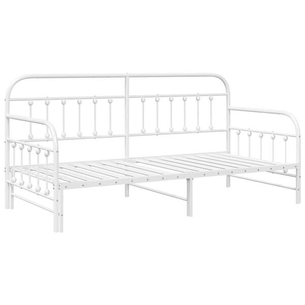 vidaXL Daybed Frame White 90 x 190 cm Powder-Coated Steel