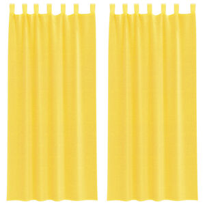 vidaXL Voile Curtains with Rod Pockets 2 pcs Yellow