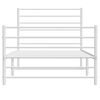 vidaXL Metal Bed Frame without Mattress with Footboard White 107x203cm