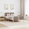 vidaXL Bed frame Brown and taupe 120 x 190 cm Solid pine wood