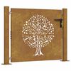 vidaXL Garden Gate 100x100 cm Corten Steel Tree Design