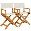 vidaXL Folding Director Chairs 2 pcs Cream White Fabric