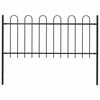vidaXL Garden Fence BOXTEL with Hoop Top Steel 181x100 cm Black