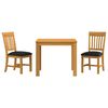 vidaXL Dining Set 3 pcs Black Solid Oak Wood