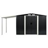 vidaXL Garden Shed with Sliding Doors Anthracite 386x131x178 cm Steel