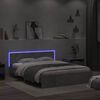 vidaXL Bed Frame with Headboard and LED Concrete Grey 150x200 cm King Size