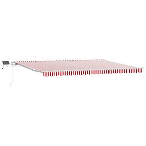 vidaXL Retractable Awning Red and White 500 x 350 cm