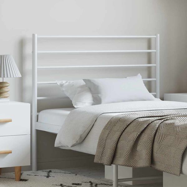 vidaXL Metal Headboard White 100 cm