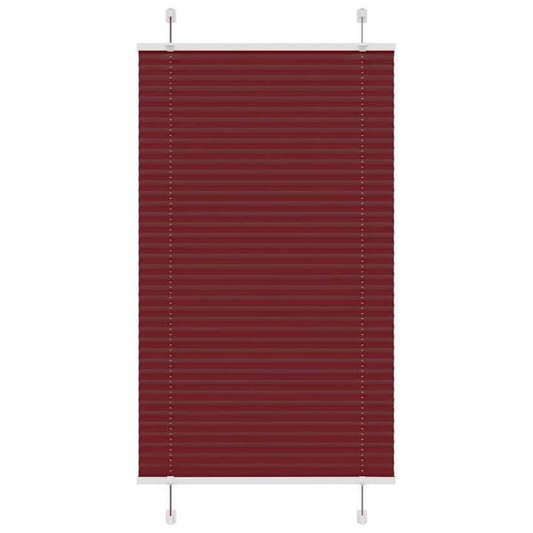 vidaXL Pleated Blind Bordeaux Red 75x150 cm Fabric Width 74.4 cm Polyester