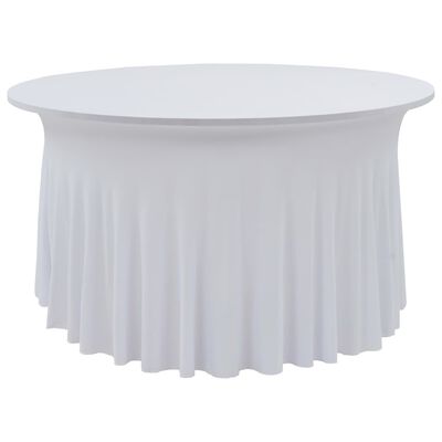 vidaXL 2 pcs Stretch Table Covers with Skirt 150x74 cm White