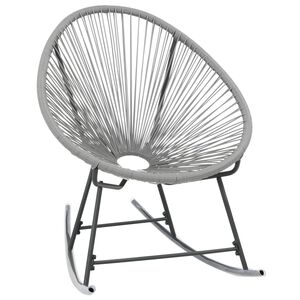 vidaXL Rocking Chair | Grey | Polyethylene rattan, powder-coated steel