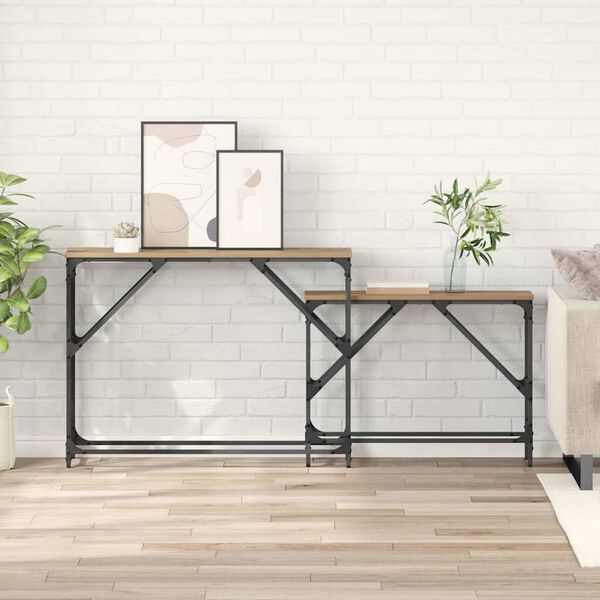 vidaXL Console Table 2 pcs Artisan Oak 100 x 28 x 75 cm