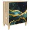 vidaXL Chest of Drawers WIJHE Teal marble print 66 x 36.5 x 75 cm