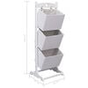vidaXL 3-Layer Basket Rack White 35x35x102 cm Wood