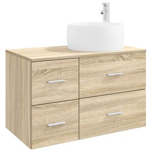 vidaXL Bathroom Cabinet Set 2 pcs Sonoma Oak 79.5 x 44.5 x 80 cm