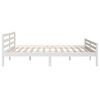 vidaXL Bed Frame without Mattress White Solid Wood 200x200 cm