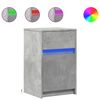 vidaXL Bedside Cabinets with LED Lights 2 pcs Concrete Grey Engineered Wood