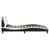 vidaXL Bed Frame with LED without Mattress "Zadar" White and Black 160x200 cm