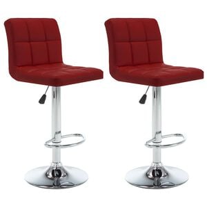 vidaXL Bar Stools 2 pcs Wine Red Faux Leather