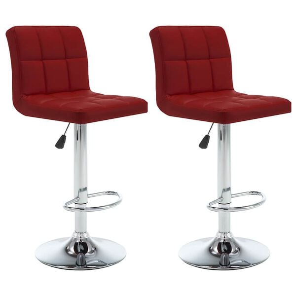 vidaXL Bar Stools 2 pcs Wine Red Faux Leather