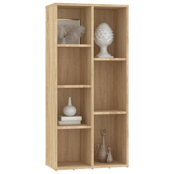 vidaXL Book Cabinet Sonoma Oak 50x25x106 cm Engineered Wood