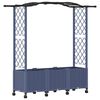 vidaXL Raised Bed with Trellis and Roof Grey 164 x 40 x 144 cm PP