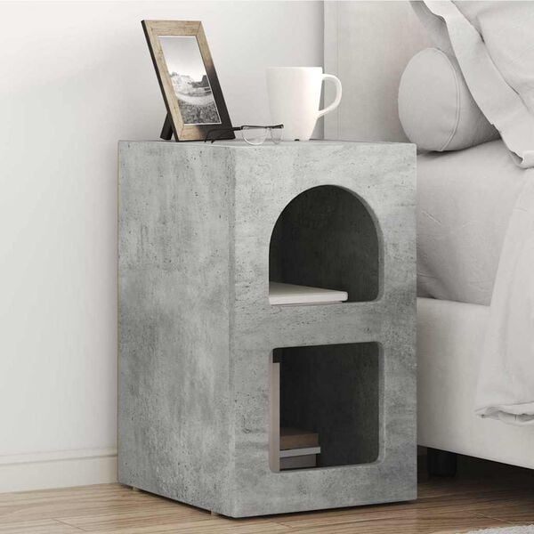 vidaXL Bedside Table Concrete Grey 29.5 x 35 x 50 cm Engineered Wood