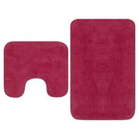 vidaXL Bathroom Mat Set 2 Pieces Fabric Fuchsia