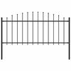 vidaXL Garden Fence Woerden with Spear Top Steel 170x75 cm Black