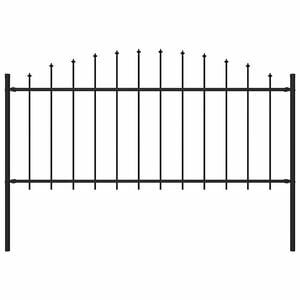 vidaXL Garden Fence Woerden with Spear Top Steel 170x75 cm Black