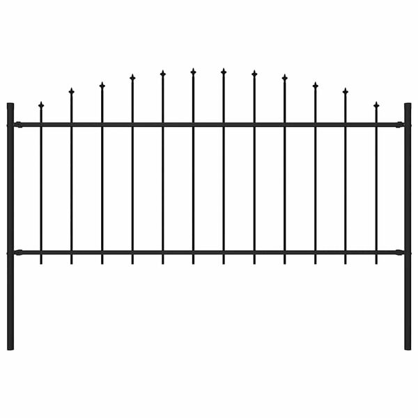 vidaXL Garden Fence Woerden with Spear Top Steel 170x75 cm Black
