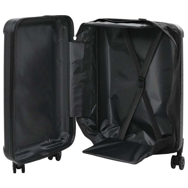 vidaXL Suitcase Folding with Lock Black 43 x 27 x 66 cm ABS Plastic