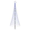 vidaXL LED Christmas Tree 180 cm 230 LEDs Blue Steel Black